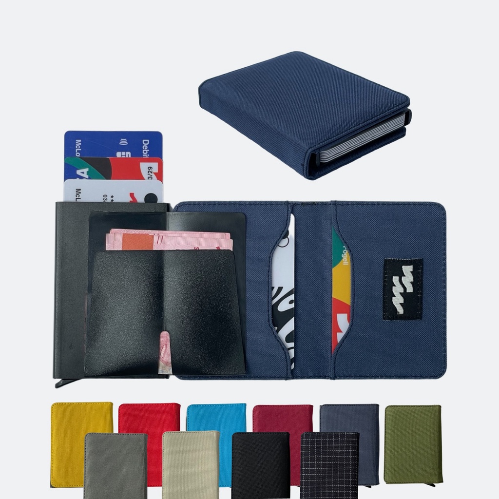 Jual Slim Wallet RFID Protector Smart Card Holder Dompet Kartu Atm Pintar kain Shopee Indonesia