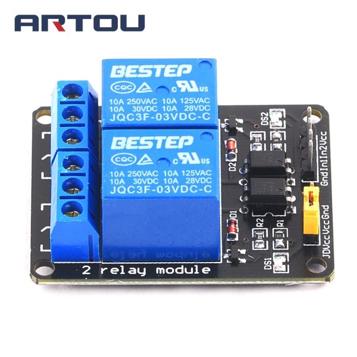 Jual Relay Module 3V 3.3V 2Ch Low Trigger for Raspberry ESP8266 ESP32 ...