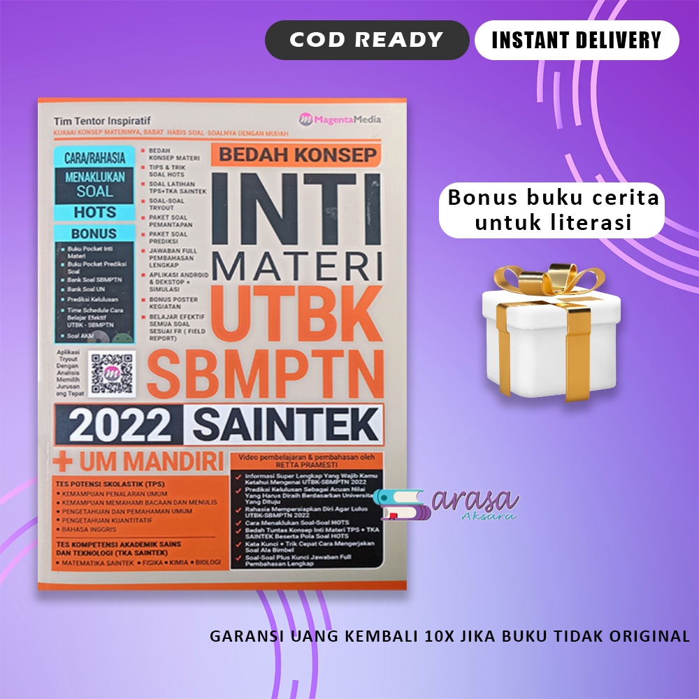 Jual Buku Tes Utbk Sbmptn Saintek Bedah Konsep Inti Materi Utbk Sbmptn