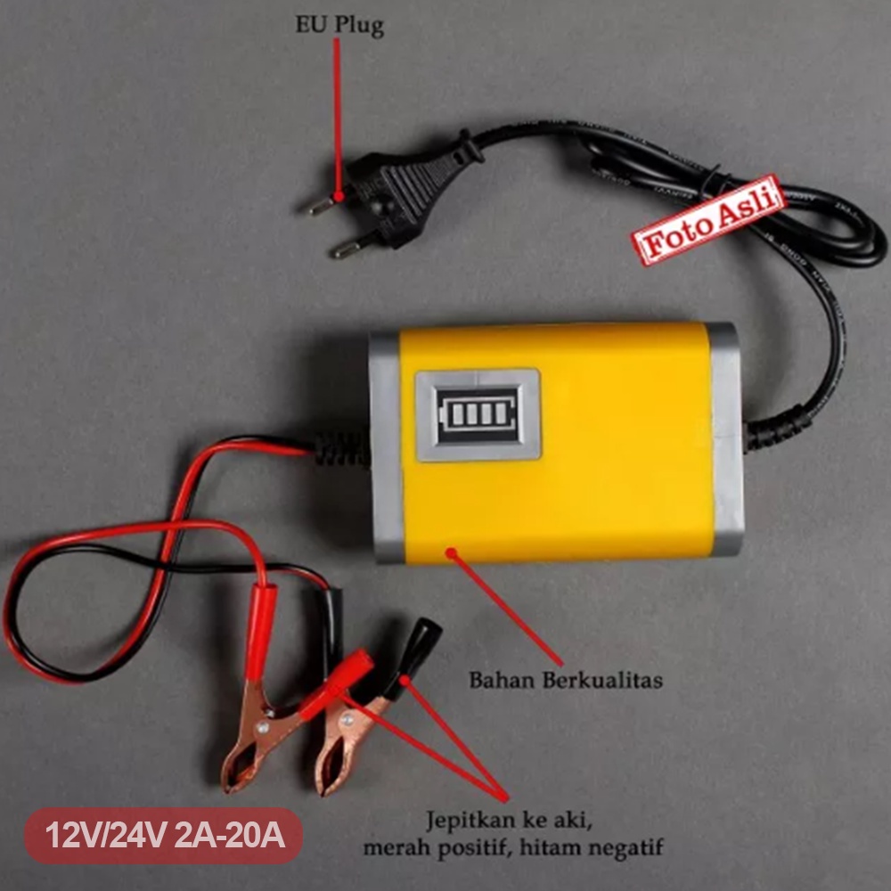 Jual Charger Aki Motor Mobil 2A/12Volt Casan Portable Automatic Cager