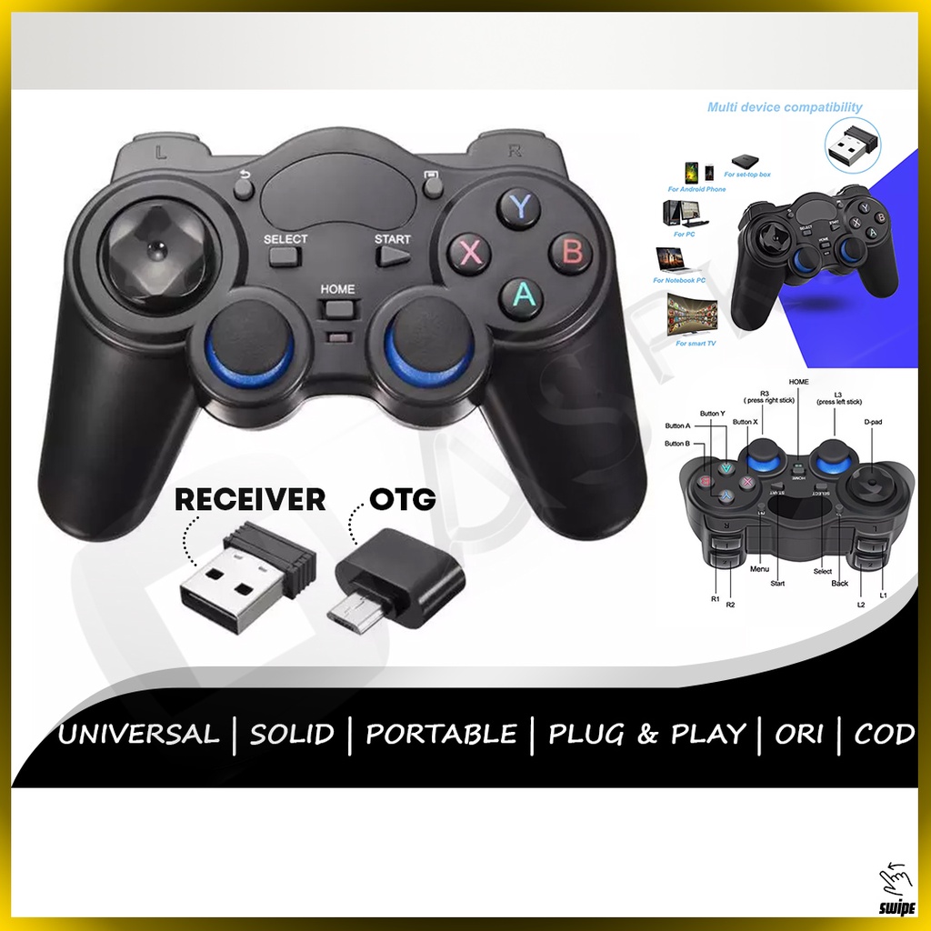 Jual Joystick Wireless Original Gamepad USB Game Gaming Stick Stik Laptop  Komputer Smart TV Pc TV Box Receiver OTG Plug and Play Universal Solid  Portable Ori Smartphone Android | Shopee Indonesia