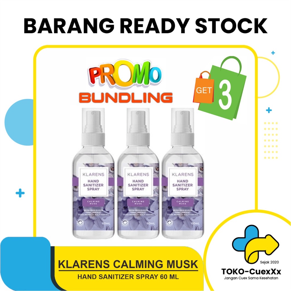 Jual Bundling Promo Klarens Hand Sanitizer Calming Musk Pink Rose 60 Ml