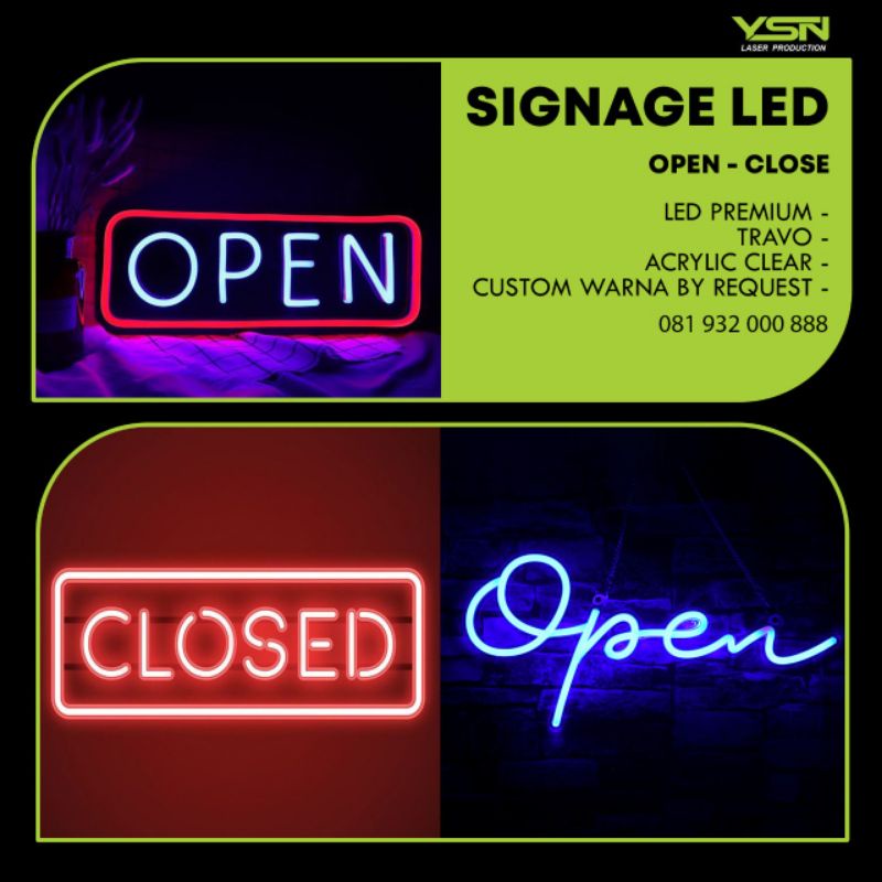 Jual Open Close Sign I Open close sign board I Papan Tanda Akrilik I ...
