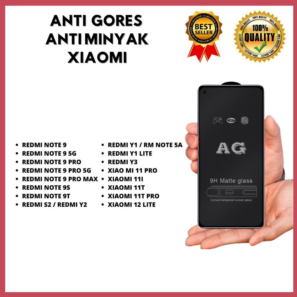 Jual TG MATTE ANTI MINYAK TIPE HP XIAOMI REDMI NOTE 9-NOTE
