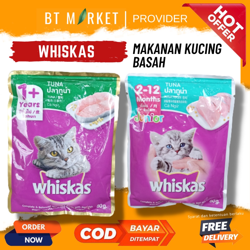 Jual Whiskas Kitten 80g Whiskas Adult Sachet Makanan Kucing Basah