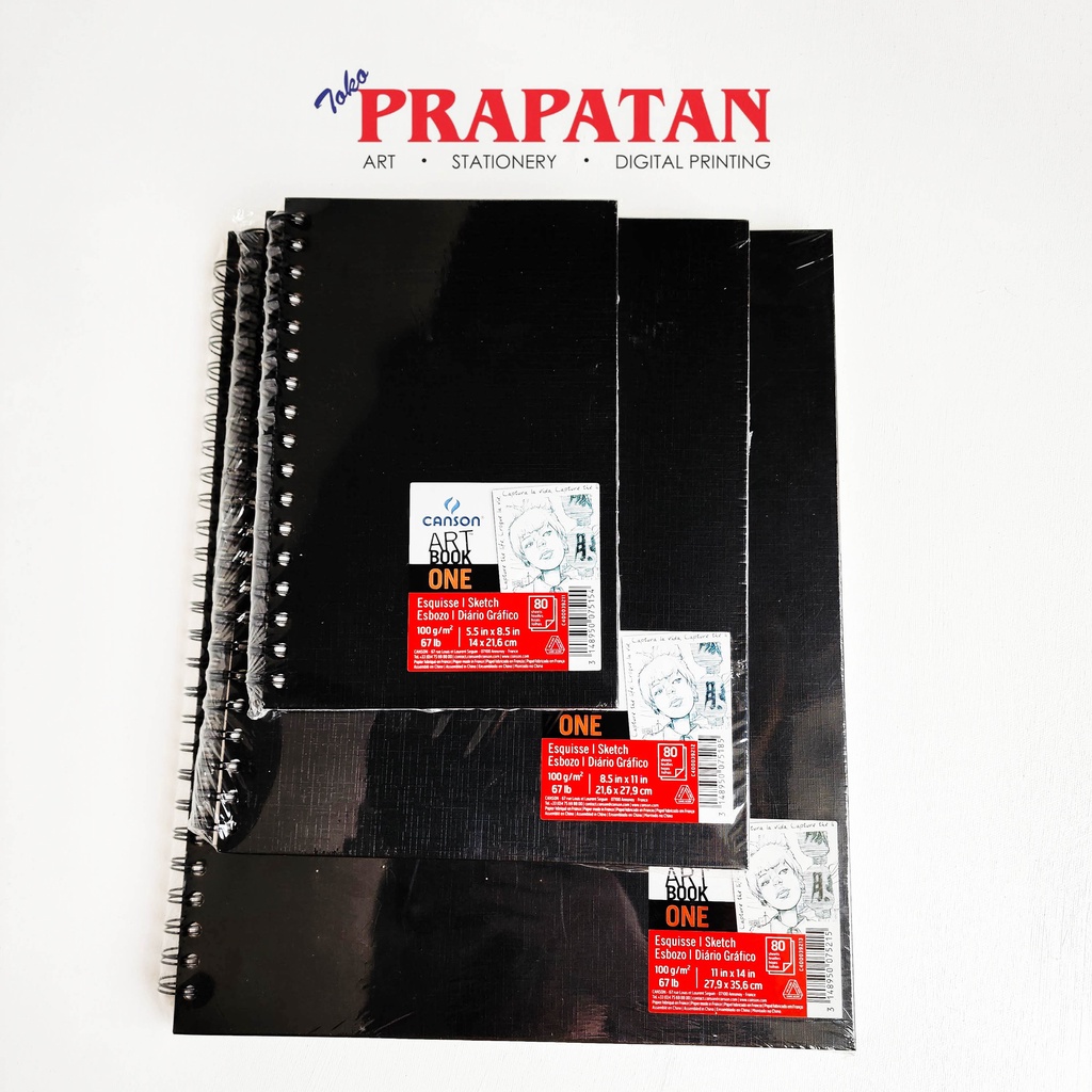 Canson ArtBook ONE Spiral-Bound Sketchbook - 14x21.6 Cm, 80 Sheets 100gsm Drawing Paper