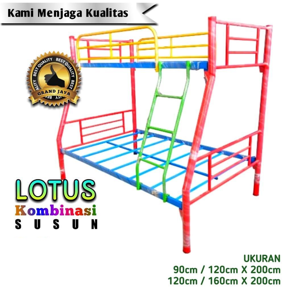 Jual Ranjang Besi 2 Tingkat Lotus Kombinasi Warna Ukuran 120/160 X 200 ...