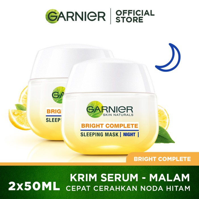 Jual GARNIER BRIGHT COMPLETE NIGHT YOGHURT 50ML TWINPACK (LIGHT ...