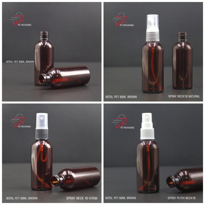 Jual BOTOL PLASTIK SPRAY 60ML COKLAT / BROWN - BOTOL SPRAY 60ML PET ...