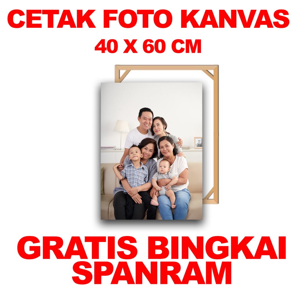 Jual Cetak Foto Kanvas Canvas Photo Print 40x60 Cm Gratis Spanram