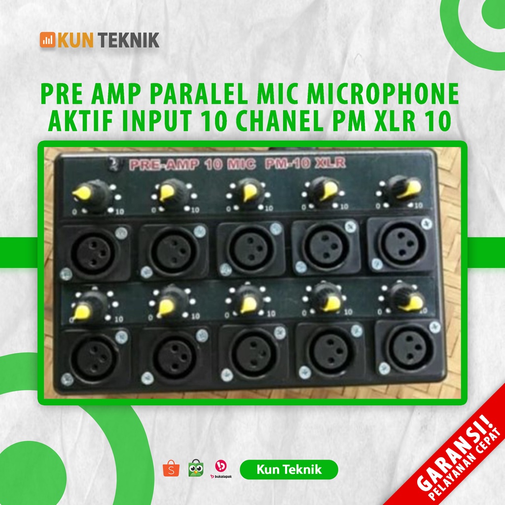 Jual PRE AMP PARALEL MIC AKTIF 10 IN 1 XLR PM-XLR 10 | Shopee Indonesia