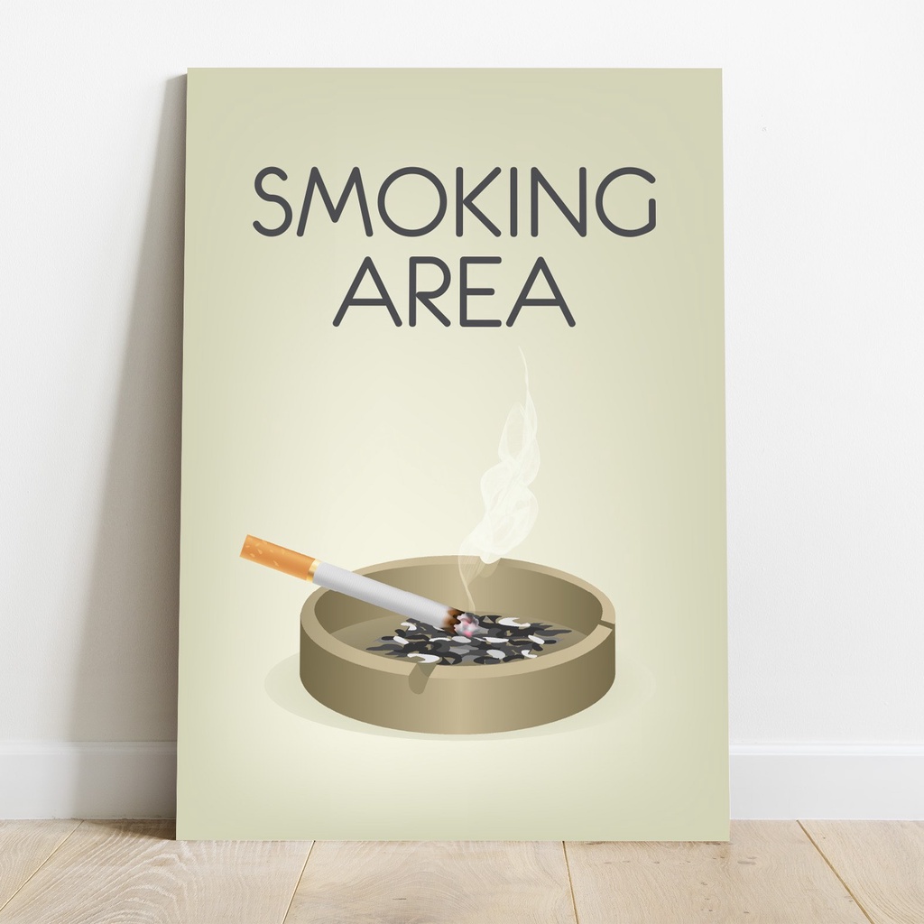 Jual Poster Kayu Smoking Area Kawasan Merokok Boleh Bebas Asap Dekorasi ...