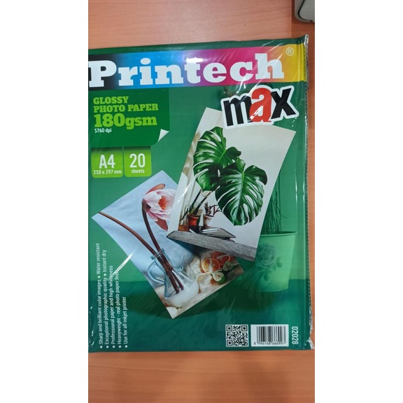 Jual Kertas Foto Glossy Photo Paper A4 180gsm Printech Glossy Max A4