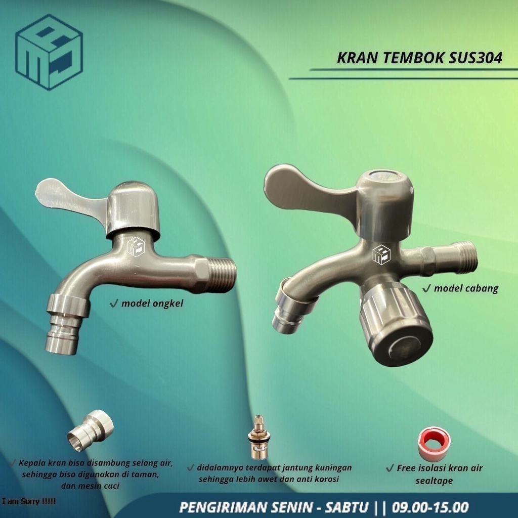 Jual Kran Cabang Stainless Shower New Keran Double Stainless Ss