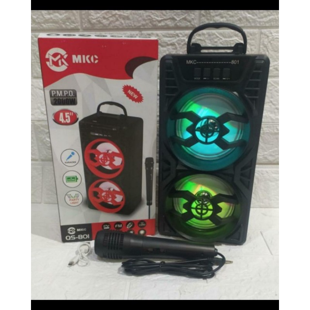 Jual Speaker Bluetooth Led Portable Double Bass free Mic Karaoke ...