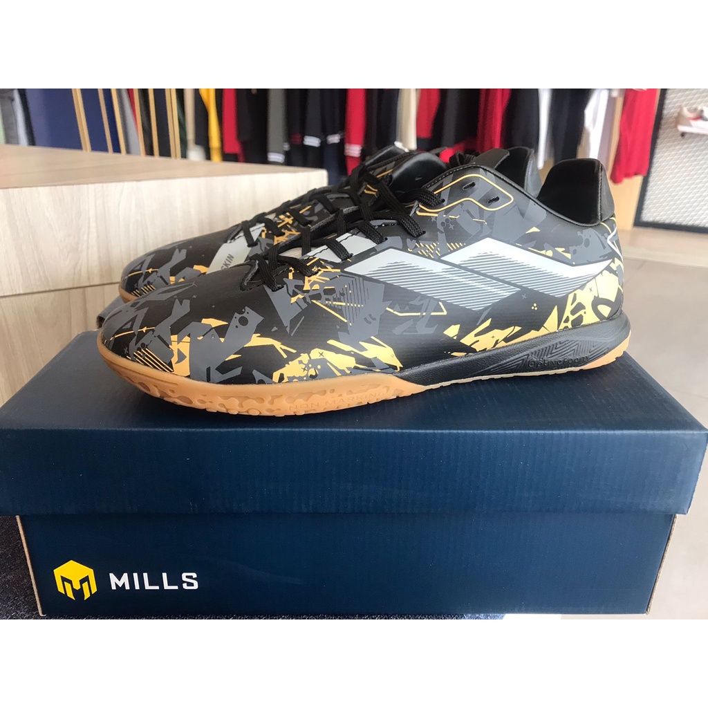 Jual MILLS SEPATU FUTSAL VULCAN IN BLACK GOLD DARK GREY Shopee Indonesia