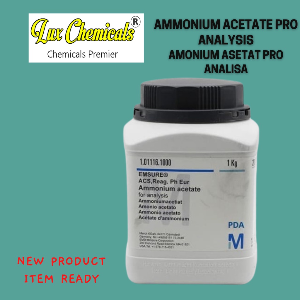 Jual ( MERCK ) Ammonium Acetate / Amonium Asetar Pro Analisa 10 Gram