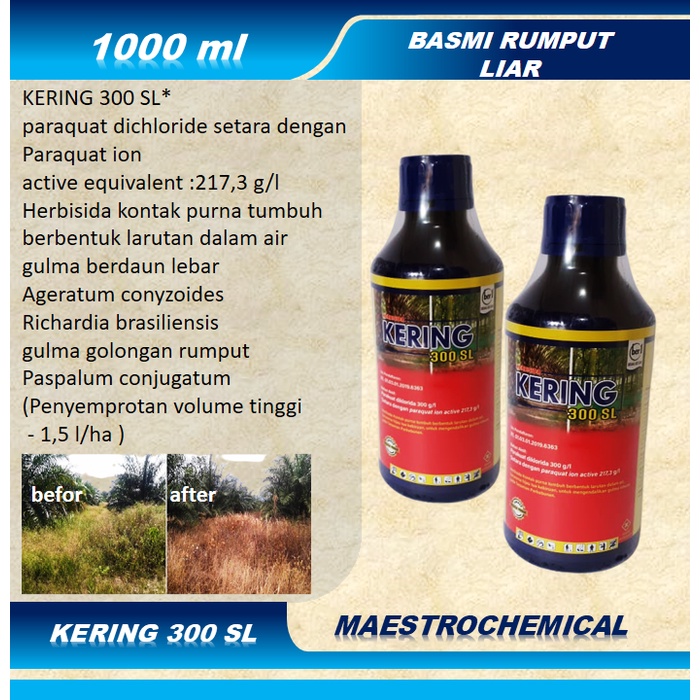 Jual Obat Pembasmi Rumput Liar Kering 300 Sl 1 Liter Herbisida