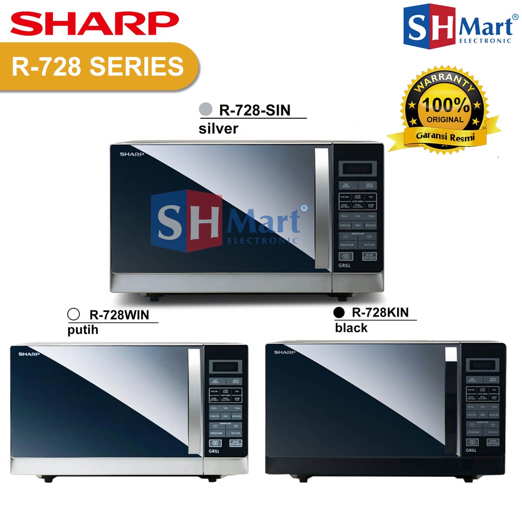 Jual MICROWAVE SHARP R728 IN / R728 S/W/B GRILL 25 LITER GARANSI RESMI