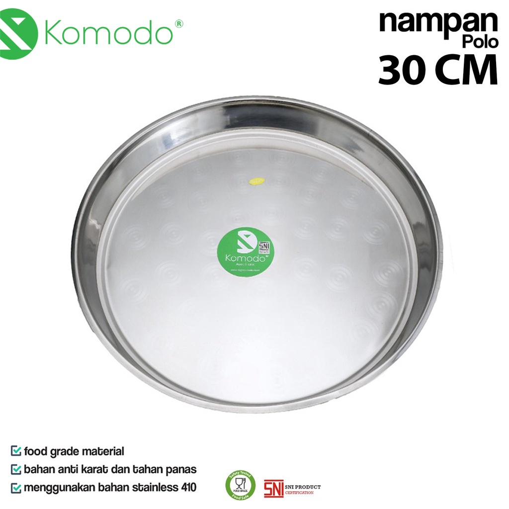 Jual Nampan Bulat Baki Bundar Wadah Saji Stainless Polo Cm Komodo