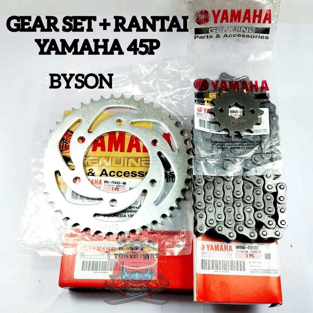 Jual GEAR SET + RANTAI YAMAHA 45P KUALITAS ASLI ORIGINAL YAMAHA SUDAH ...