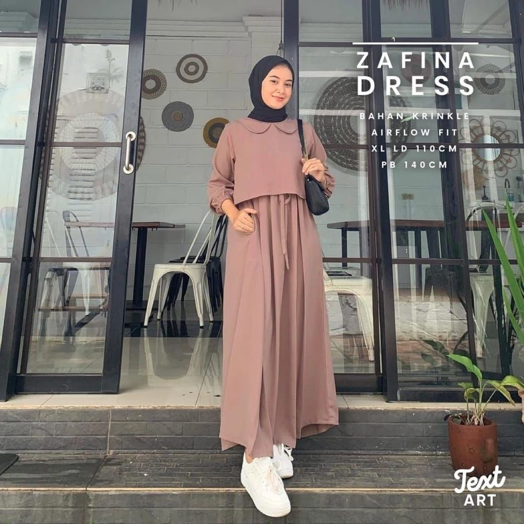 Gamis Wanita Remaja Crinkle Adem Premium