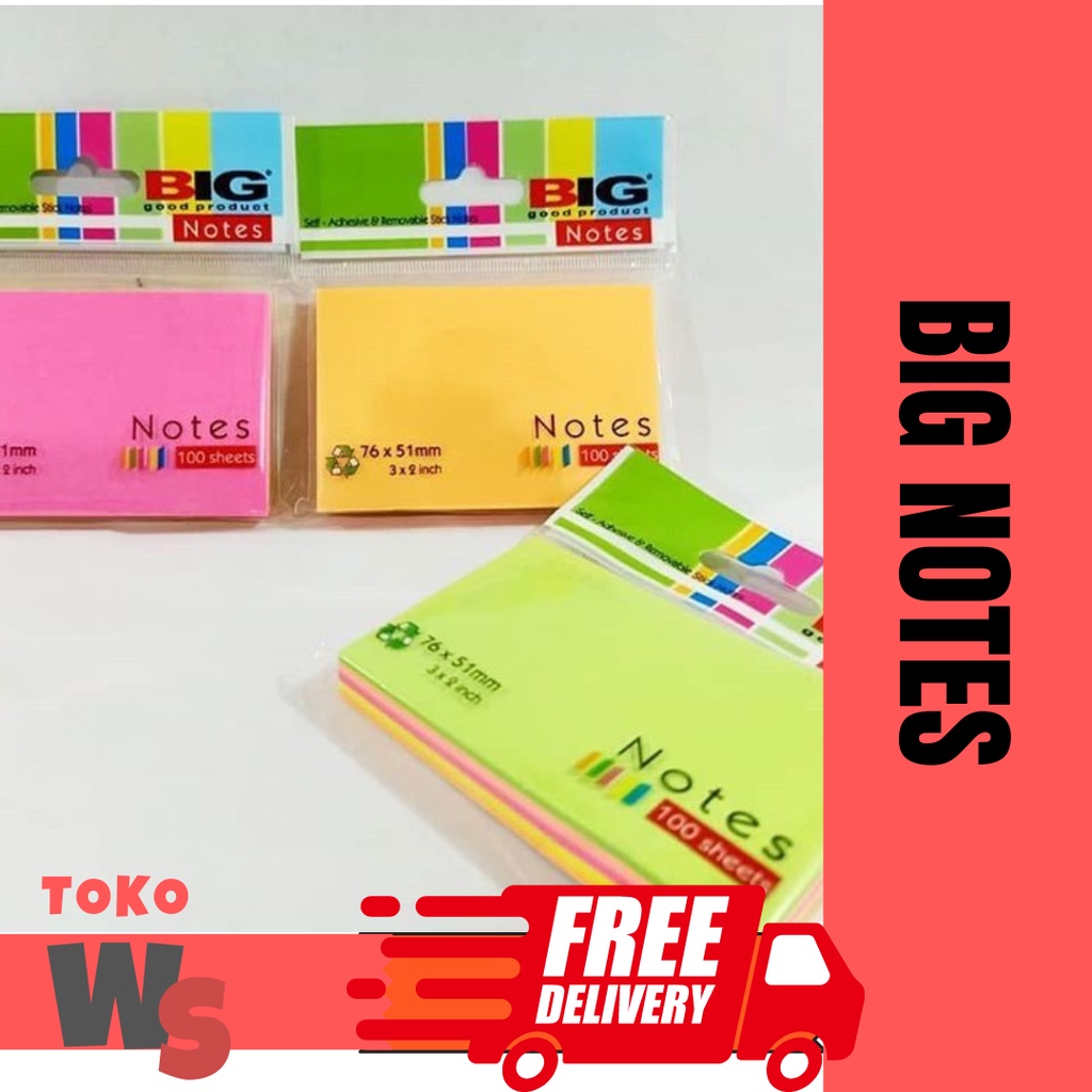 Jual Stick Note BIG 76×51 mm Sticky Note#Stationary | Shopee Indonesia