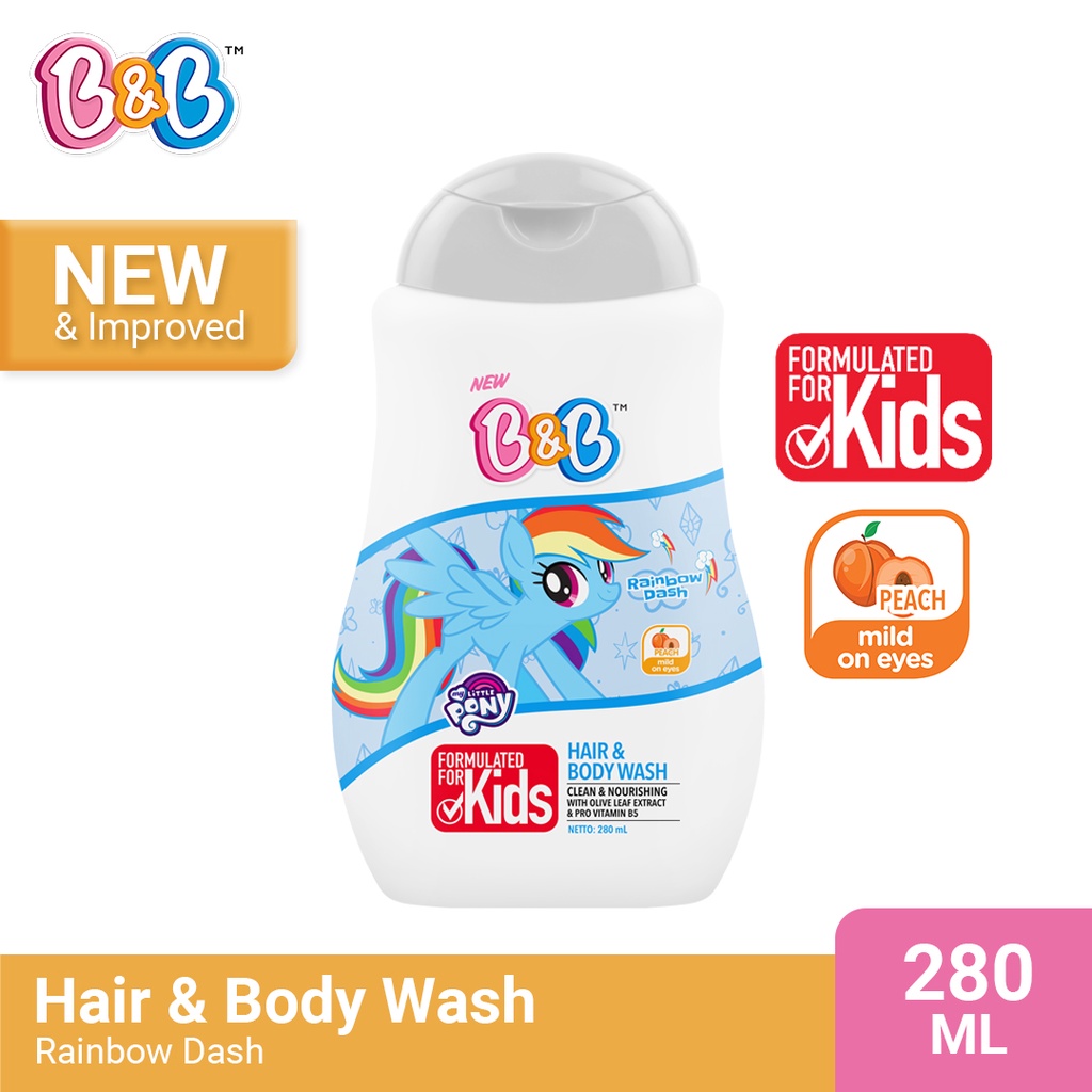 Jual B&B Hair & Body Wash Rainbow Dash Botol 280ml | Shopee Indonesia