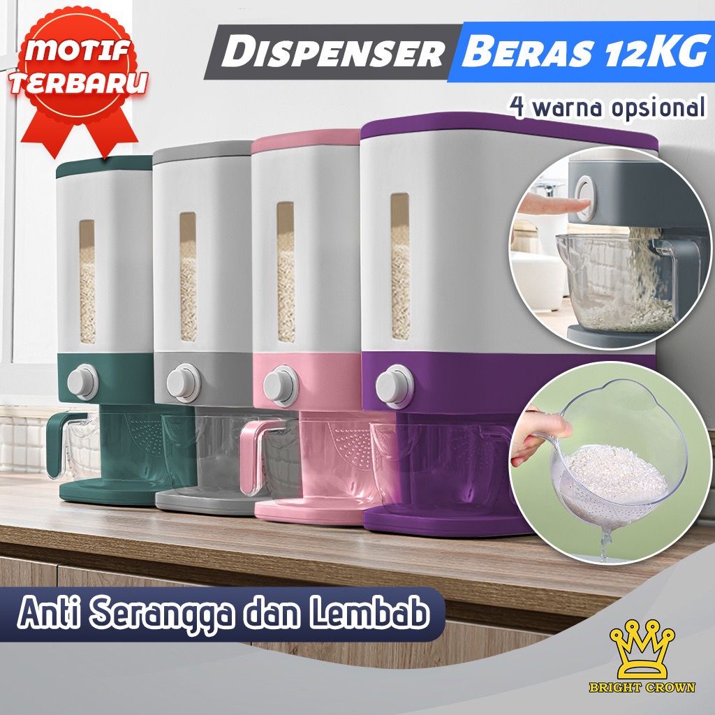 Jual DISPENSER BERAS 12 KG TEMPAT PENYIMPAN BERAS WADAH BERAS 12 KG