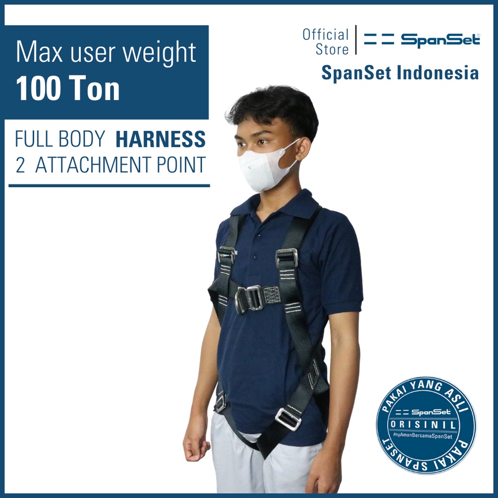 Jual SpanSet Full Body Harness Sabuk Pengaman Safety Belt Tanpa Lanyard