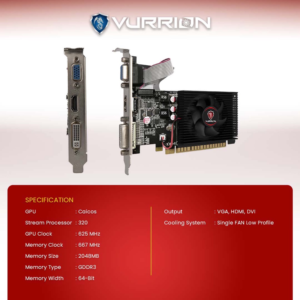 Jual Vga Card AMD Radeon R5 230 2GB GDDR3 64BIT [ LP - Low Profile ...