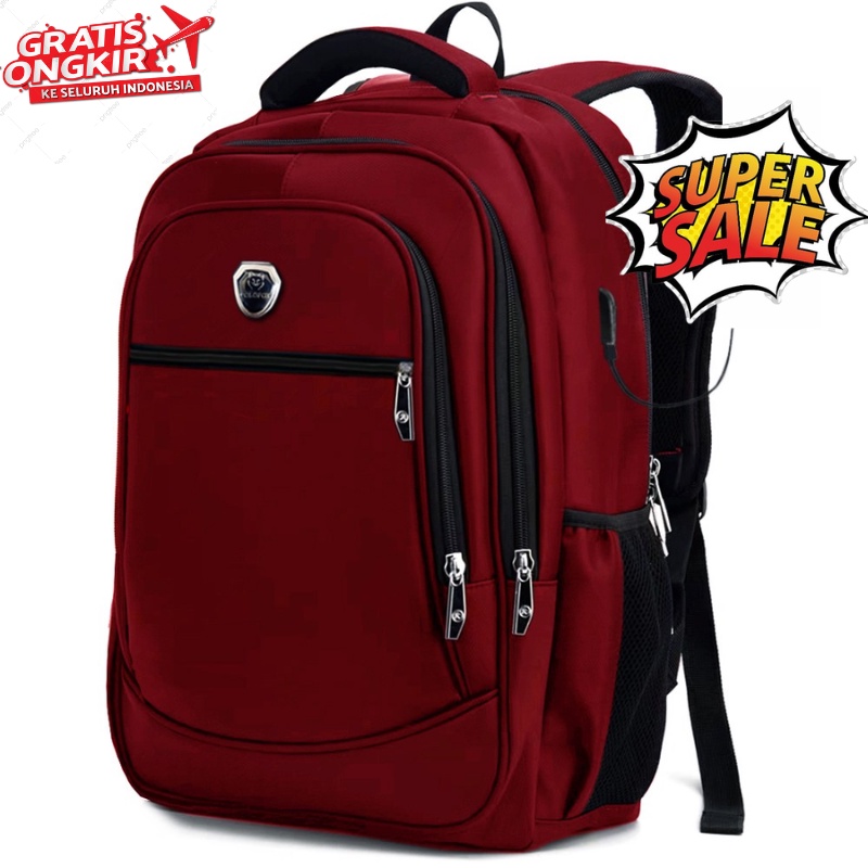 Jual Tas Ransel Punggung Pria Simple Backpack Cowok Sekolah Waterproof -  Abu-abu - Kab. Bandung - Moccaron