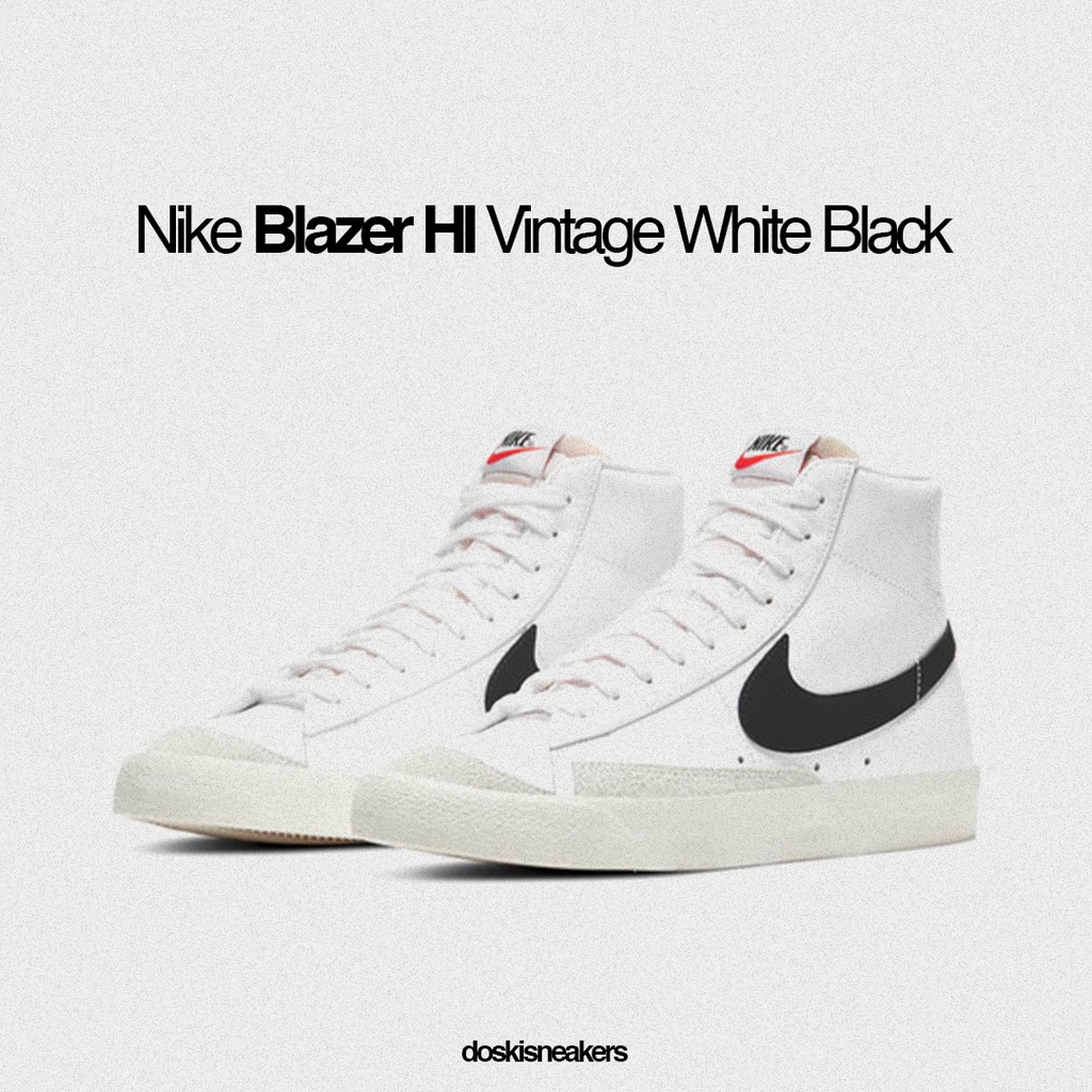 Jual Nike Blazer Mid Vintage White Black ORIGINAL Snekers Casual Pria ...