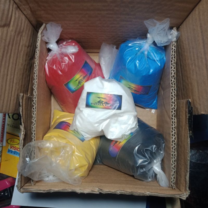 Jual Paket 5 warna Dasar Cat Tembok Super interior Merah Putih Biru