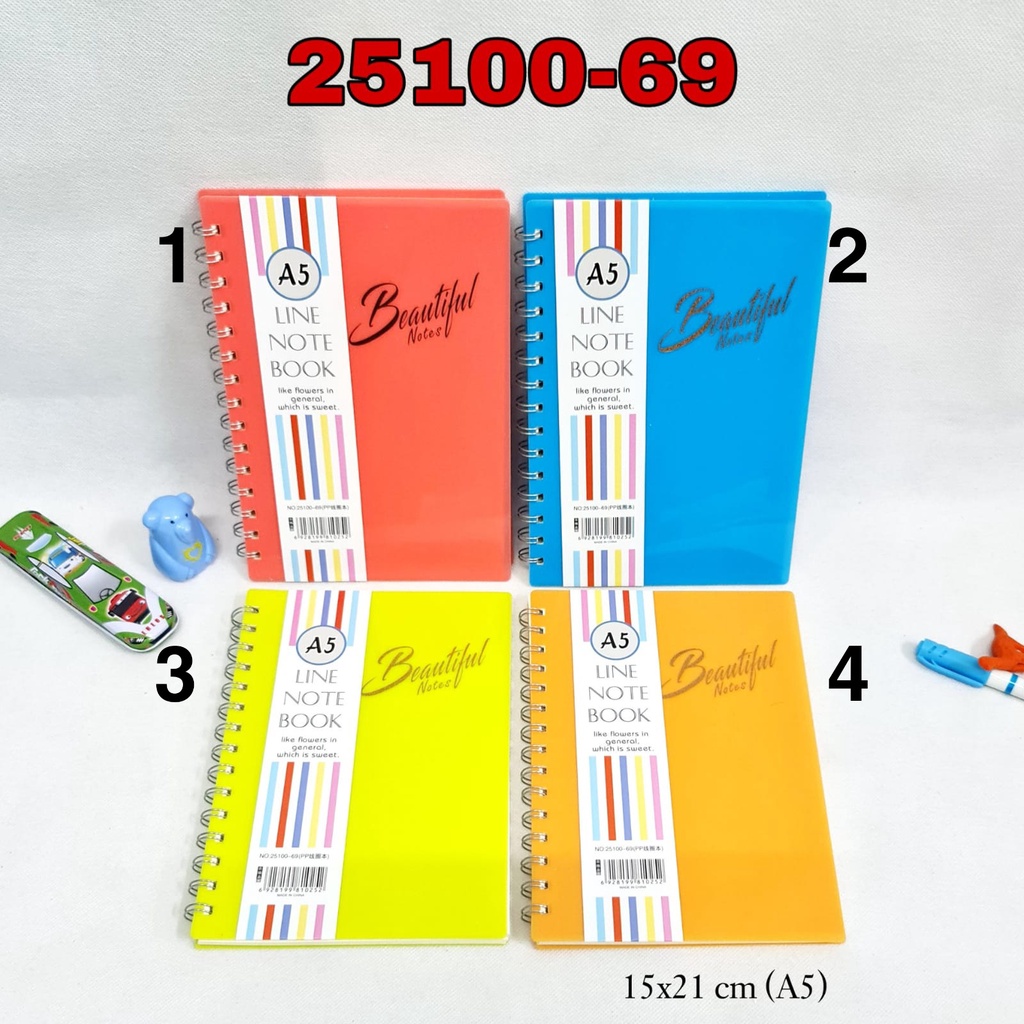 Jual Sos Buku Tulis Spiral A Biasa Cover Plastik Warna Polos Buku Spiral Catatan Note Book