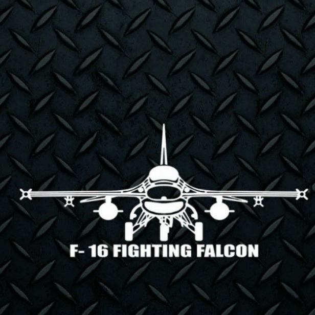 US AF F-16 Fighting Falcon Patch Bestickt Mit Bügelkleber (rechteckig
