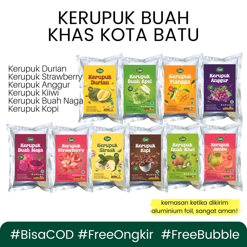 Jual Kerupuk Buah Krupuk Durian Strawberry Anggur Buah Naga Sirsak Kopi