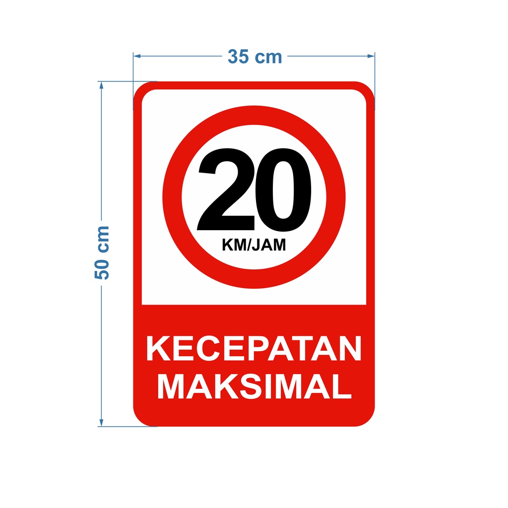 Jual Stiker Rambu Kecepatan Maksimal 20km Jam Reflektif Shopee Indonesia