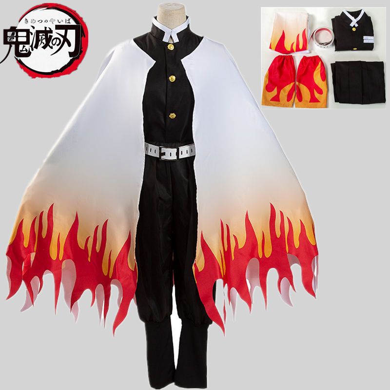 Demon Slayer: Kimetsu No Yaiba Rengoku Kyoujurou Cosplay Costume & Wig Outfit