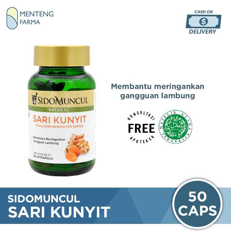 Jual Sido Muncul Natural Sari Kunyit 50 Kapsul Lunak Meredakan Gangguan Lambung Dan Maag 7119