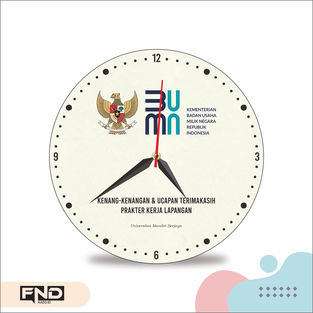 Jual Jam Dinding Custom KKN Jam Dinding PAR Logo Instansi Cinderamata