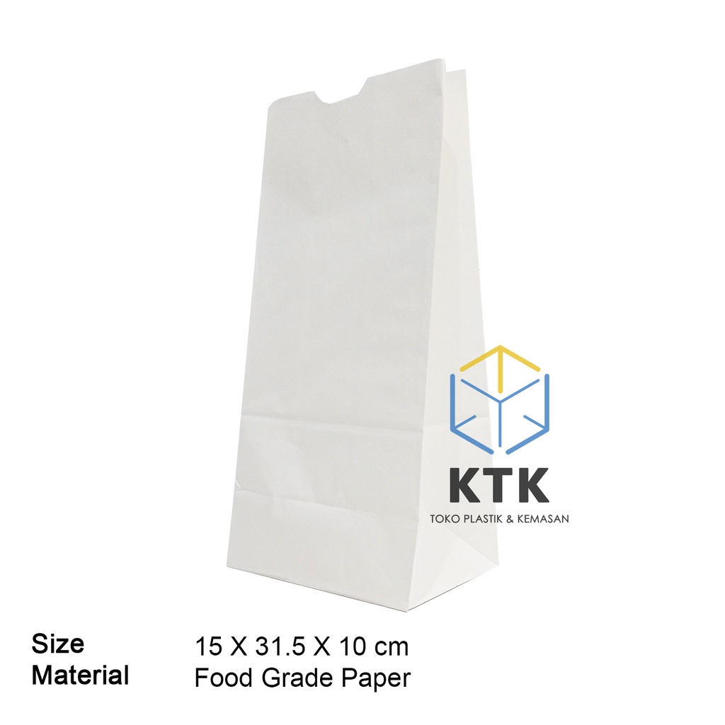 Jual Paper Bag SOS 8 White Putih [50 lembar] Kantong Kertas Makanan ...