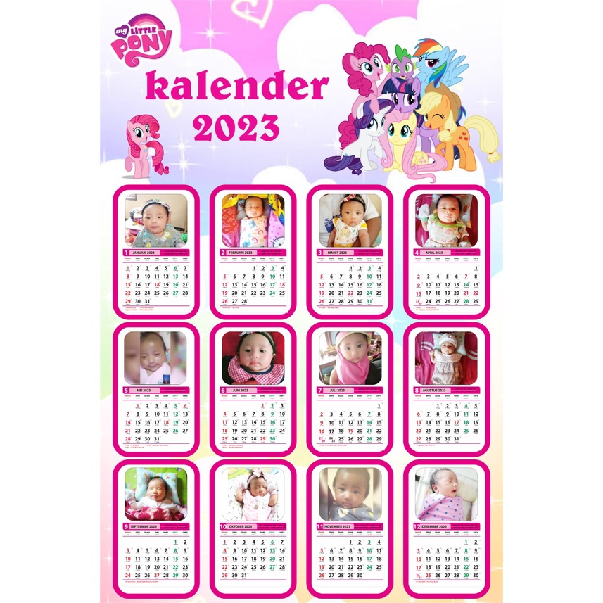 Jual KALENDER 2024 AESTHETIC KARAKTER KUDA PONI CUSTOM FOTO & NAMA