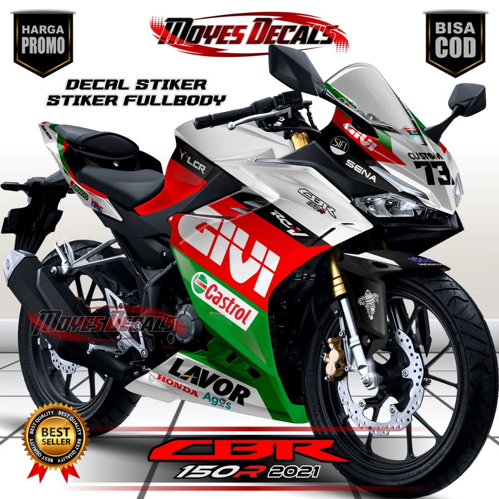 Jual Decal Stiker Cbr 150r 2021 Full body kit Motid Givi / Stiker Decal ...