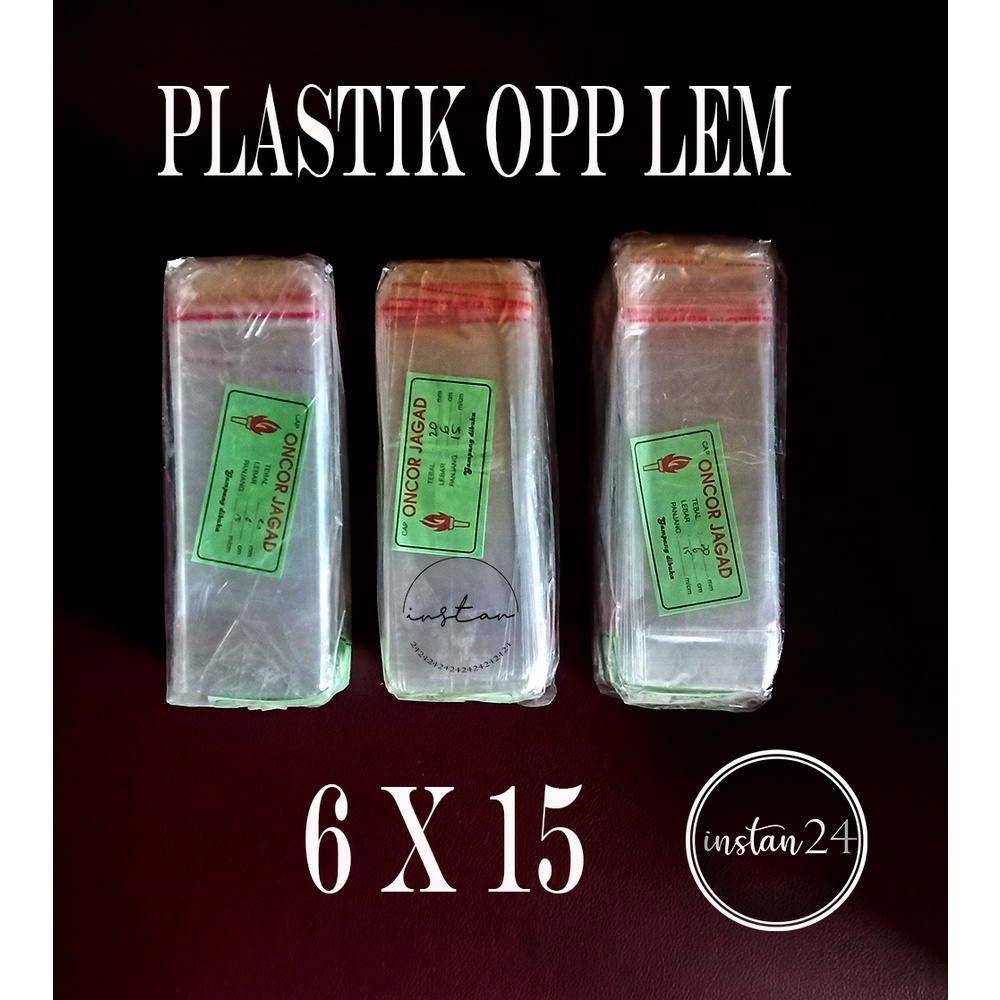 Jual Plastik Opp Lem Plastik Kaca Lem ukuran 6 x 15 isi 10 pak = 1000 ...