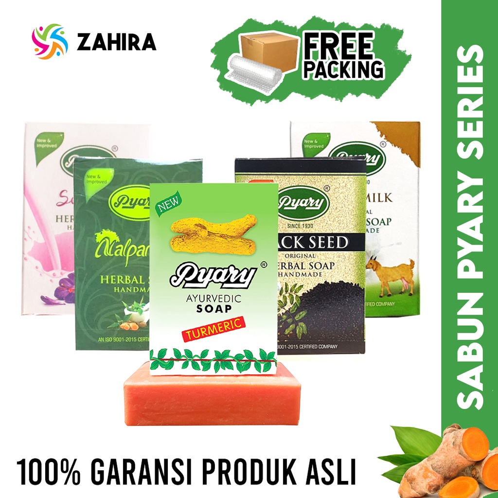ASLI SABUN PYARY SERIES Turmeric Nalpamara Saffron Black Seed Cucumber Ayurvedic Bahan Alami Herbal