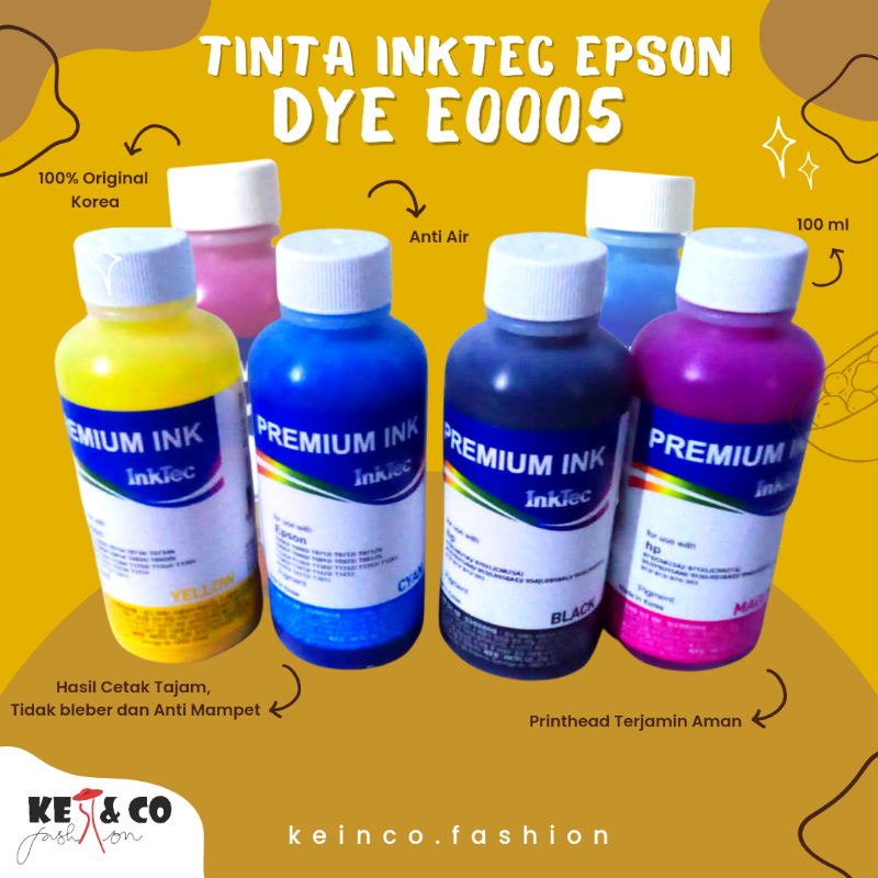 Jual Tinta Inktec Dye E Kemasan Ml For Epson Printer Support Cetak Teks Grafis Foto