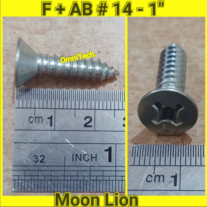 Jual Pcs Sekrup Tapping Screw Fab Fh Kepala Rata Moon Lion X X X Cm