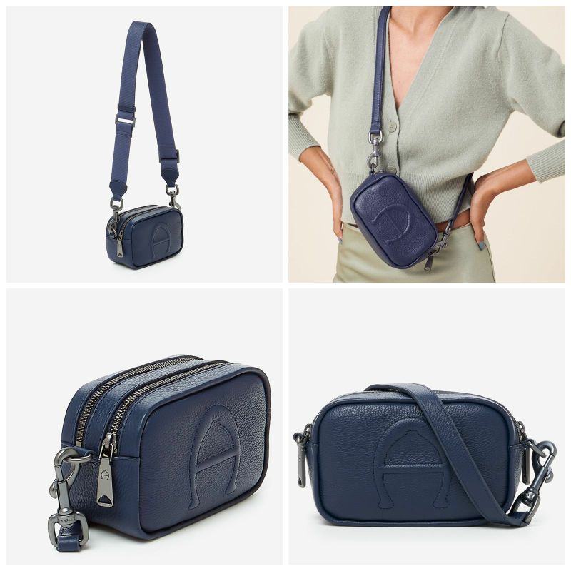 Jual Tas ETIENNE AIGNER Adeline Mini Camera Bag Ink Navy Logo Print