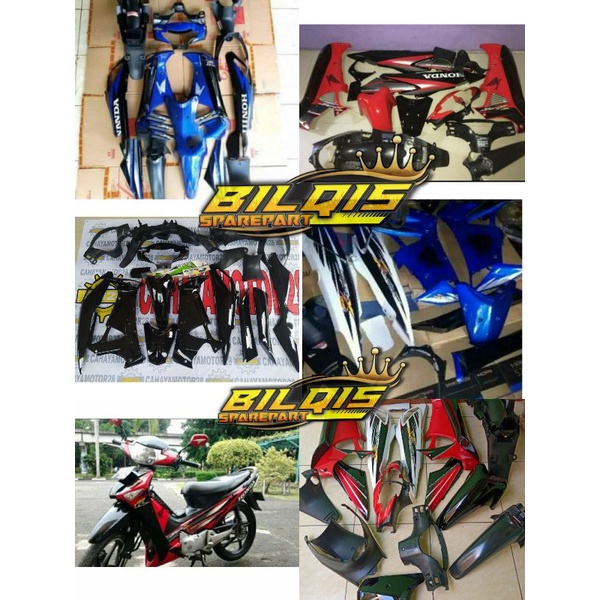 Jual Cover Full Set Body Halus Kasar Supra X Lama Old Tahun Warna Merah Hitam Biru